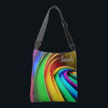 Bolso Cruzado Monograma del orgullo arcoiris moderno<br><div class="desc">Esta divertida y llamativa bolsa de cadáveres cruzados será la charla de tus amigos. Está diseñado con un hermoso arco iris en 3D. Añadir un nombre para personalizarlo. ¡Hace un gran regalo! Creado por Simply Farmhouse Press.</div>