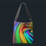 Bolso Cruzado Monograma del orgullo arcoiris moderno<br><div class="desc">Esta divertida y llamativa bolsa de cadáveres cruzados será la charla de tus amigos. Está diseñado con un hermoso arco iris en 3D. Añadir un nombre para personalizarlo. ¡Hace un gran regalo! Creado por Simply Farmhouse Press.</div>