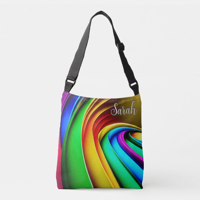 Bolso Cruzado Monograma del orgullo arcoiris moderno (Anverso)