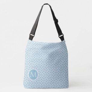 Bolso Cruzado Monograma del patrón de jaulas azul y blanco