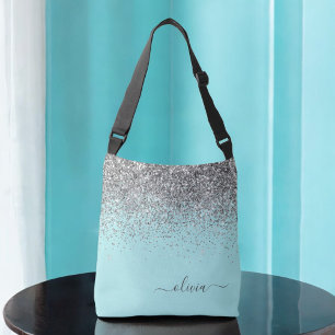 Bolso Cruzado Monograma del Purpurina de Girona azul de Silver A