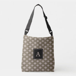 Bolso Cruzado Monograma en patrón geométrico de diamante beige c