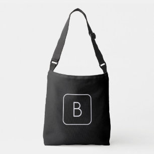 Bolso Cruzado Monograma inicial con estilo moderno Blanco y ne