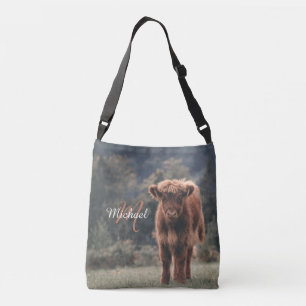 Bolso Cruzado Monograma inicial de ternera bovina de montaña de 