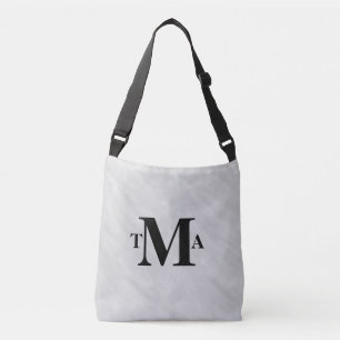 Bolso Cruzado Monograma Iniciales Carbón negro