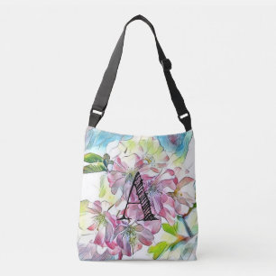 Bolso Cruzado Monograma moderno color de agua con flores de cere