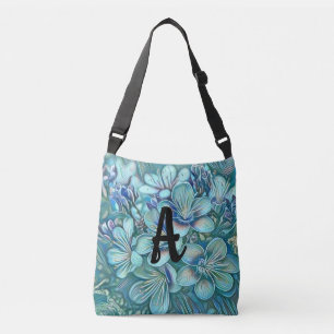 Bolso Cruzado Monograma moderno color de agua con flores de cere