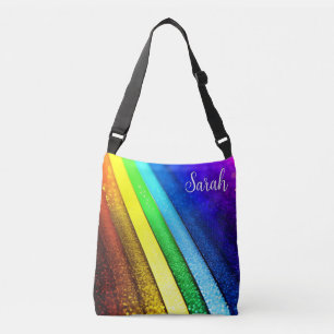 Bolso Cruzado Monograma moderno de arcoíris y orgullo glamuroso