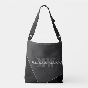 Bolso Cruzado Monograma negro gris artístico moderno
