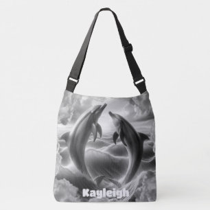 Bolso Cruzado Monograma Océano delfines blancos y negros