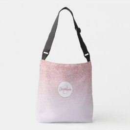 Bolso Cruzado Monograma Ombre Rosa Purpurina Oro Rosa
