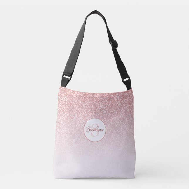 Bolso Cruzado Monograma Ombre Rosa Purpurina Oro Rosa (Anverso)