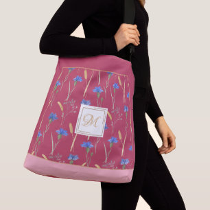 Bolso Cruzado Monograma personalizado de flor silvestre floral r