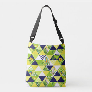 Bolso Cruzado Monograma Trendy Tropical Cockatoo Parrot Floral