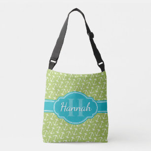 Bolso Cruzado Monograma Verde azulado del patrón de ancla blanca