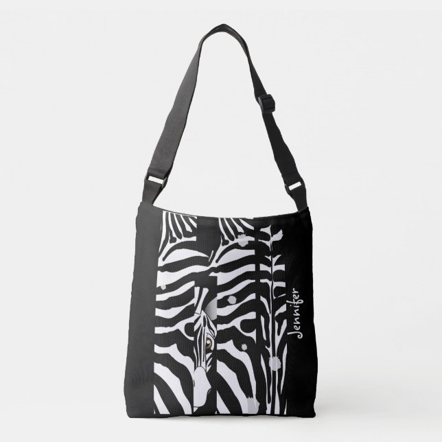 Bolso Cruzado Monograma y moda de patrón de cebra cúpula (Anverso)