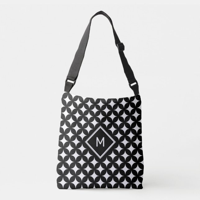 Bolso Cruzado Monograma y patrón estelar de cuatro puntas sobre  (Anverso)
