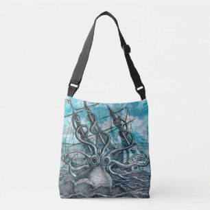 Bolso Cruzado Monstruo marino Octopus Blue Sea
