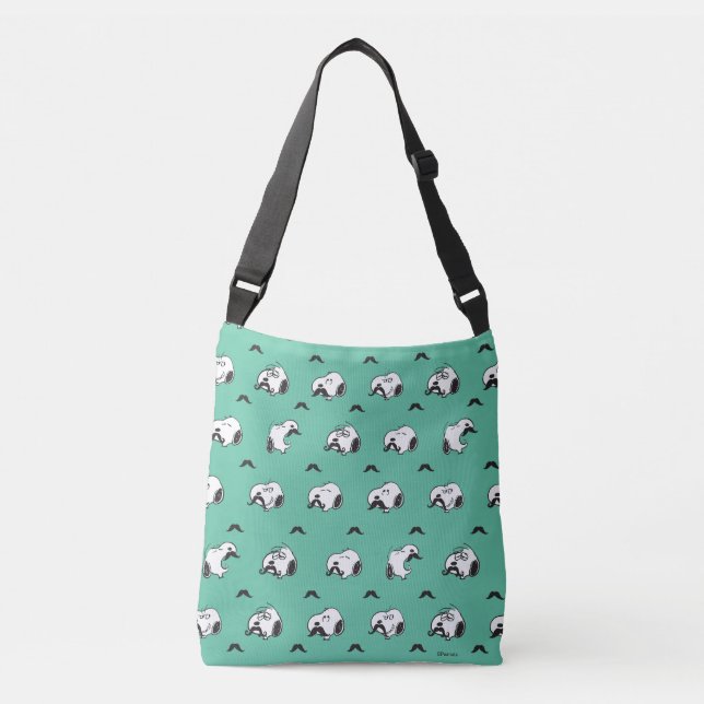 Bolso Cruzado Montañas de Snoopy y Patrón Verde azulado (Anverso)
