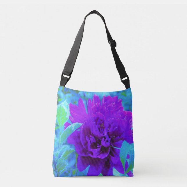 Bolso Cruzado Moody Purple Peony con bello follaje (Anverso)