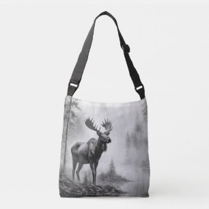 Bolso Cruzado Moose Animal Discovery Wild Nature Ink Sketch Art