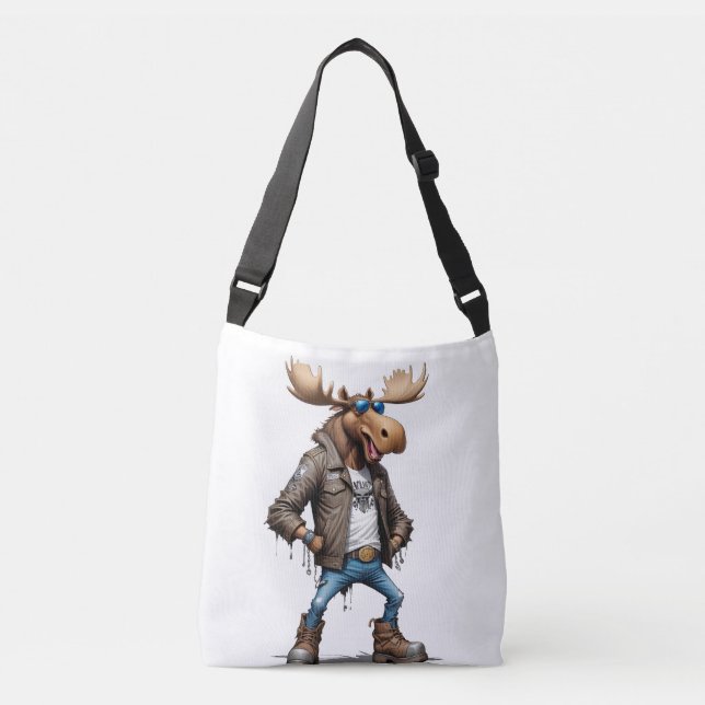Bolso Cruzado Moose Biker Rebel en la Chaqueta de cuero estilo G (Anverso)