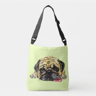 Bolso Cruzado Mops Dog - Diversión - Añadir tu texto / color