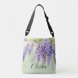 Bolso Cruzado Morado acuarela glicinia floral lilac botánico