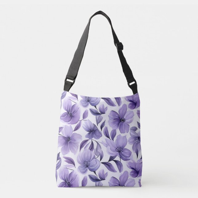 Bolso Cruzado Morado Floral (Anverso)