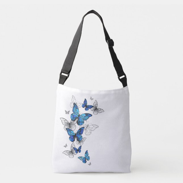 Bolso Cruzado Morfo de las mariposas voladoras azules (Anverso)