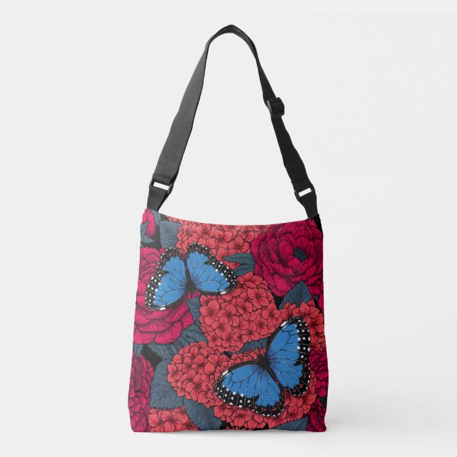 Bolso Cruzado Morpho garden azul (Anverso)