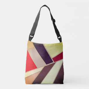 Bolso Cruzado Mosaico geométrico moderno, marrón y Naranja