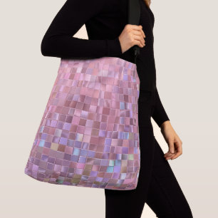Bolso Cruzado Mosaico rosa del holograma impreso
