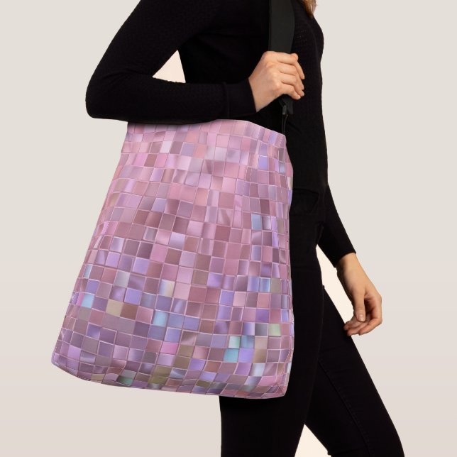 Bolso Cruzado Mosaico rosa del holograma impreso (Detalle)