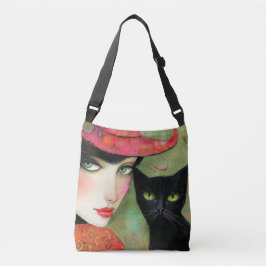 Bolso Cruzado Mujer moda y gato negro