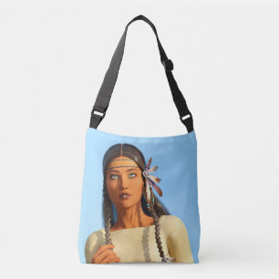 Bolso Cruzado Mujer Nativa Americana Indígena Hermosa Vestimenta