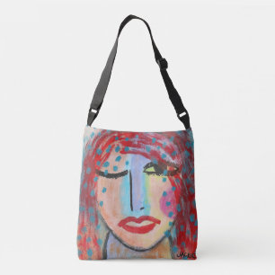 Bolso Cruzado Mujer pelirroja Arte Abstracto