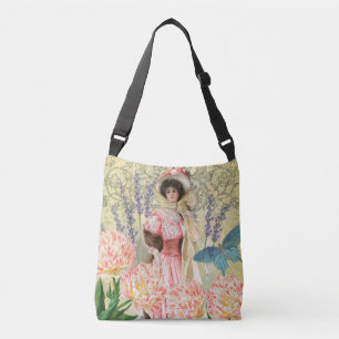 Bolso Cruzado Mujer Victoriana Floral Rosa Regencia