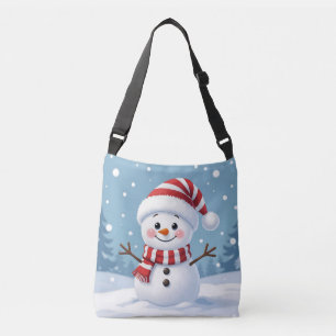 Bolso Cruzado Muñeco de nieve lindo con bufanda y sombrero