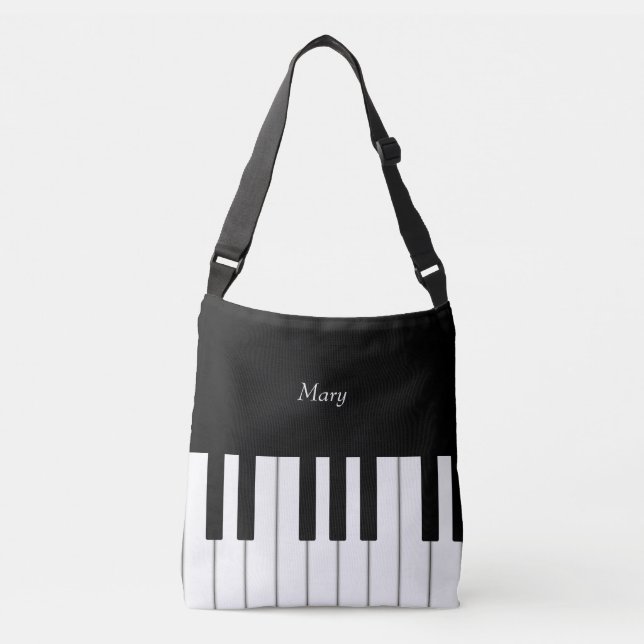 Bolso Cruzado Música personalizada del teclado de piano clásico (Anverso)