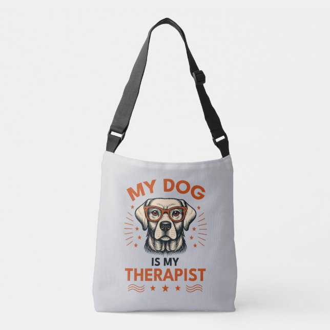Bolso Cruzado My dog is my therapist (Anverso)