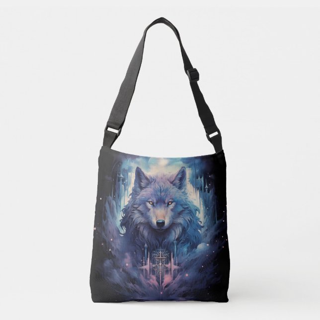Bolso Cruzado Mystic Moon Wolf Guardian (Anverso)