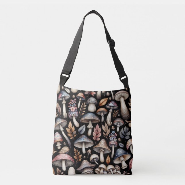 Bolso Cruzado Mystic Mushrooms (Anverso)