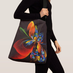 Bolso Cruzado Naranja azul Floral Moderno Resumen Patrón de arte