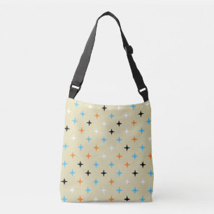 Bolso Cruzado Naranja azul moderno de mediados de siglo Starburs
