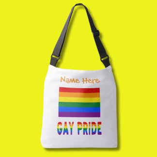 Bolso Cruzado Naranja de bandera arcoiris del orgullo gay person