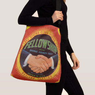 Bolso Cruzado naranja de becas de los años 1930
