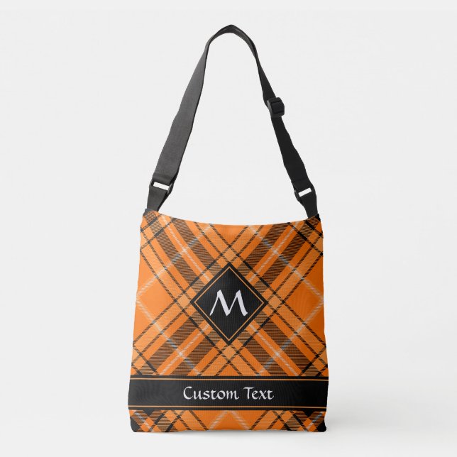 Bolso Cruzado Naranja de Halloween Tartan (Anverso)