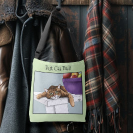 Bolso Cruzado Naranja del Día del Padre Tabby Cat