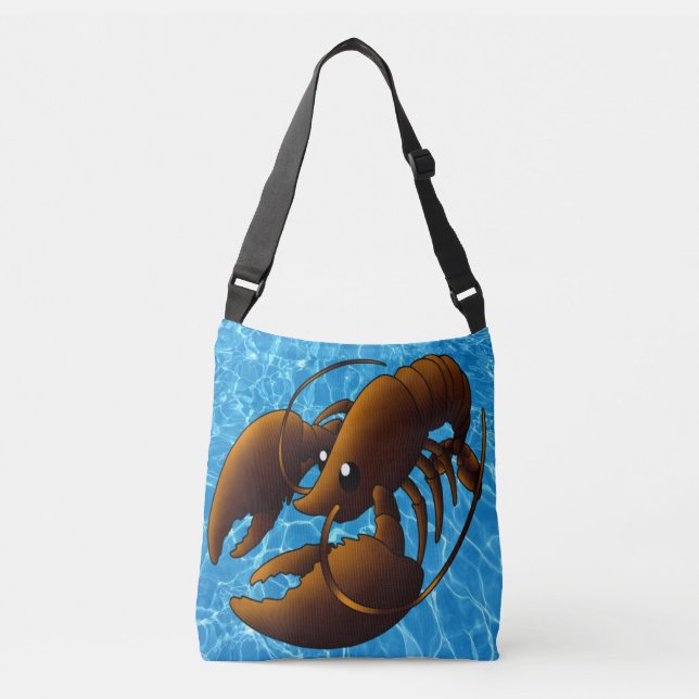 Bolso Cruzado Naranja Personalizado Cute Lobster (Anverso)